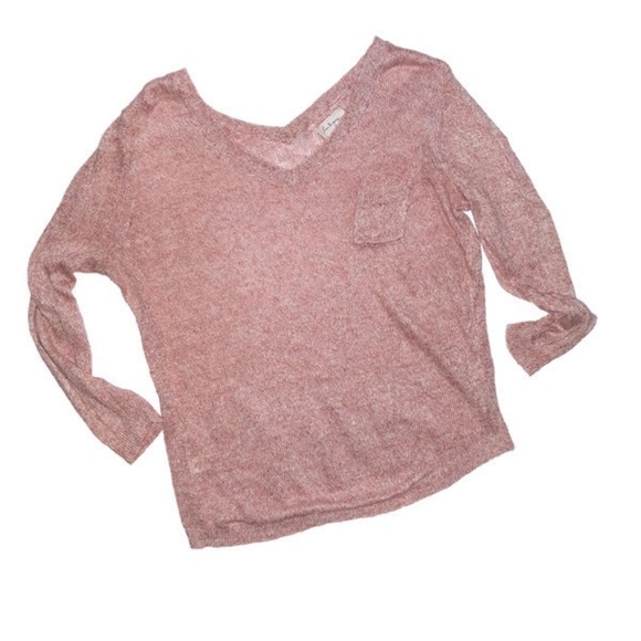 Pink Long Sleeve Pocket Tee | Designer Brand Lou & Grey LOFT | Women’s | Linen - Picture 7 of 10